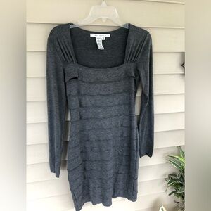 Faux bandage style body con long sleeved dress